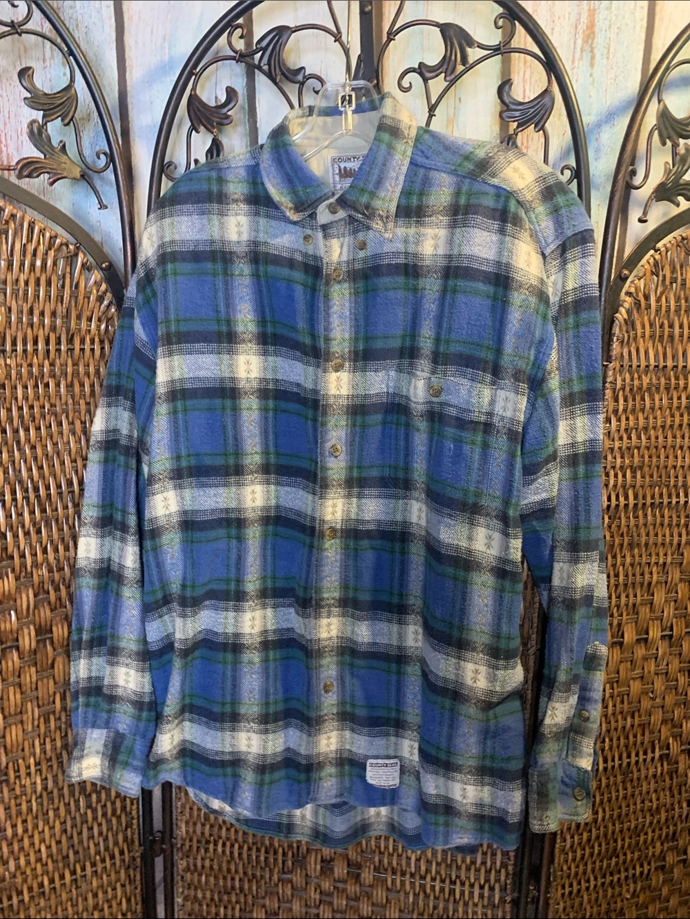 Vintage County Seat Rugged Wear Flannel Shirt Size S